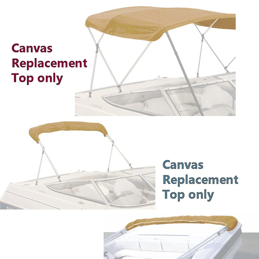 Bimini Top Boat Cover 3 Bow 72"L 73"-78"W Rainproof