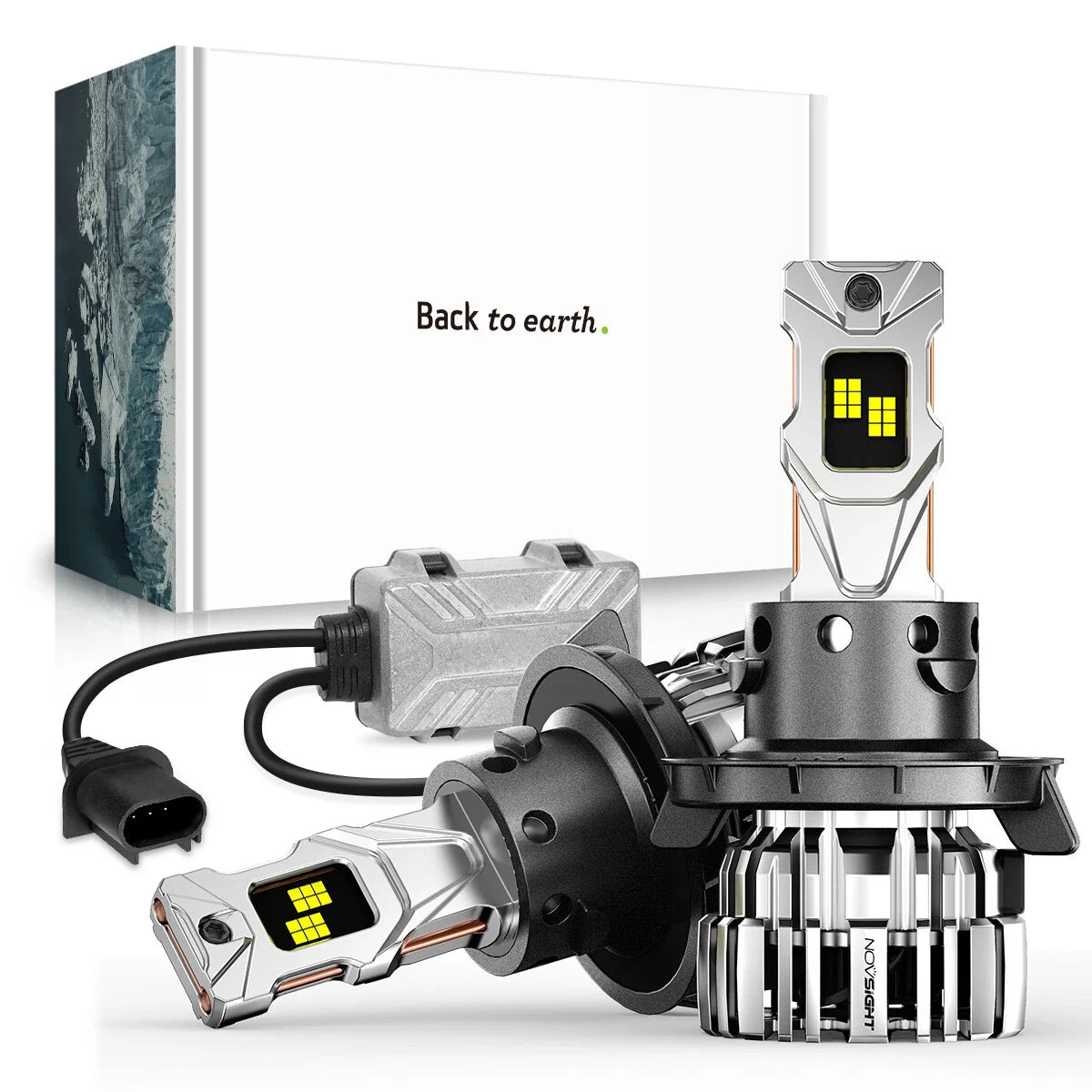 2X H13 9008 LED Headlight Bulbs for NOVSIGHT (6500K Bright White)