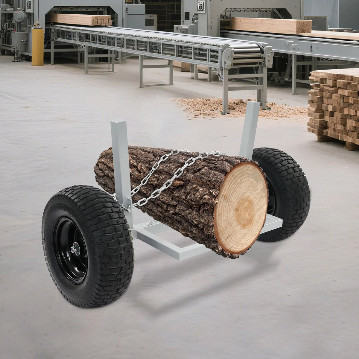 1500 LBS Capacity Log Skidder Dolly with Chain for Heavy Duty Use