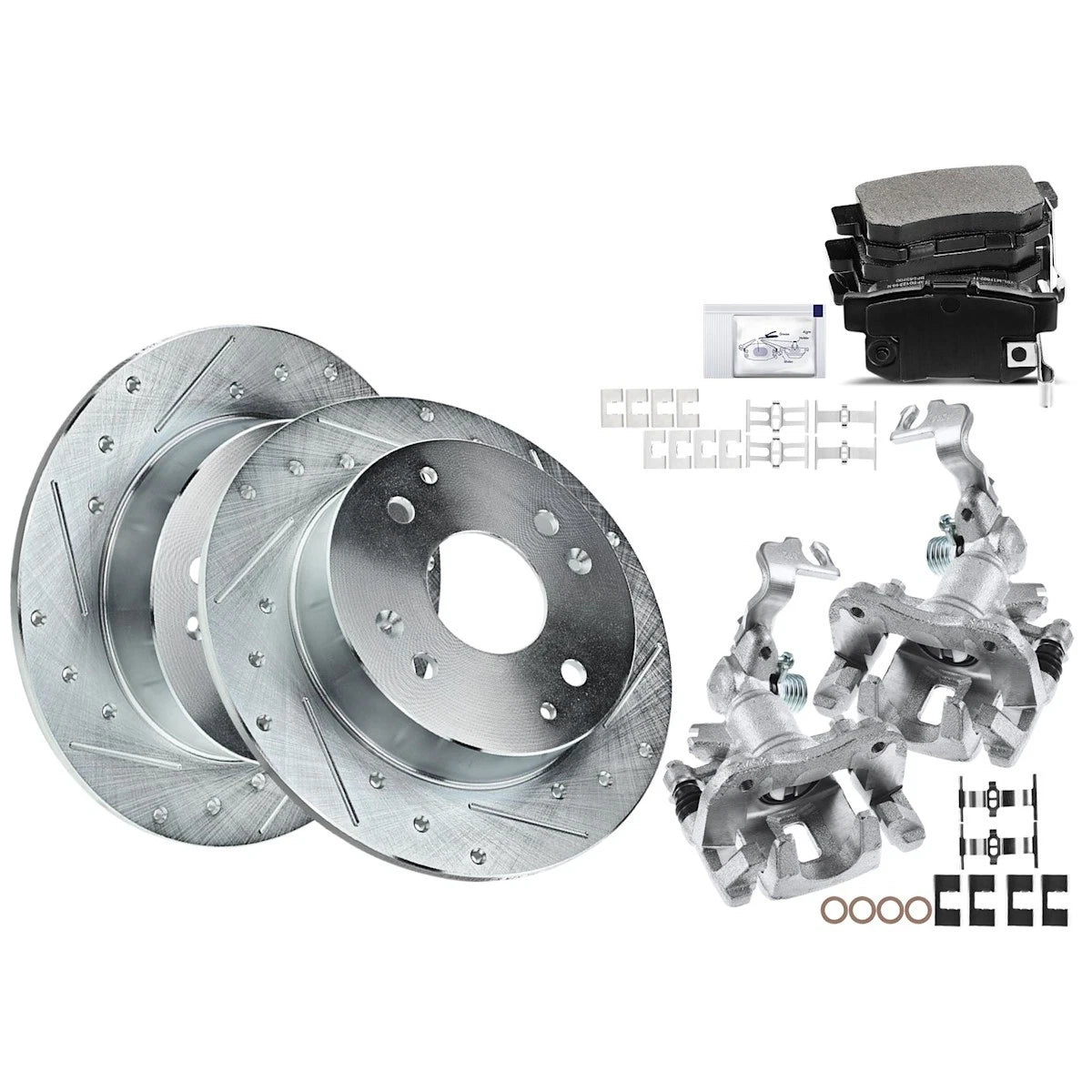 2X Brake Kit with Calipers for Honda Accord (1998–2002) 18103291, S31244