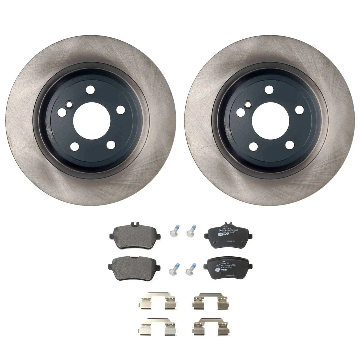 Wagner Rear Rotors & Hella Low-Met Disc Brake Pads Kit for R231 SL400 SL550 (2012–2020)
