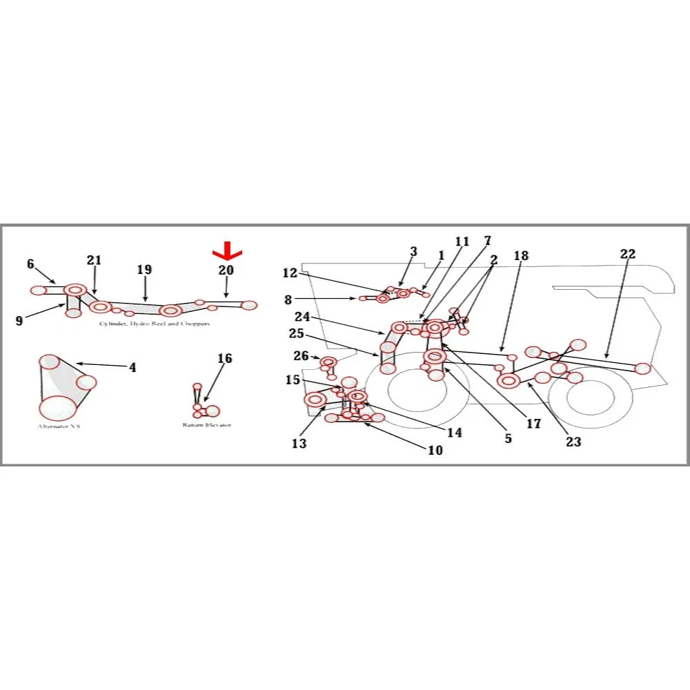 Belt for AM833872M1 Straw Chopper Drive, Rear (Compatible with )