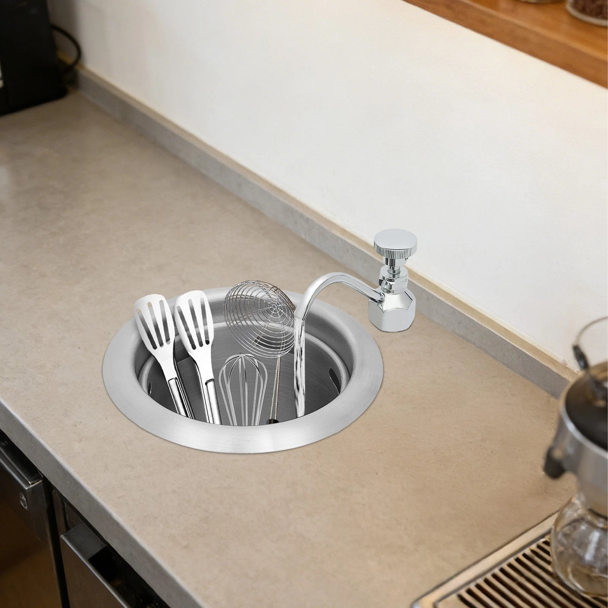 Dipper Well Faucet & Bowl Set for Coffee Shop Bar Counter Sink