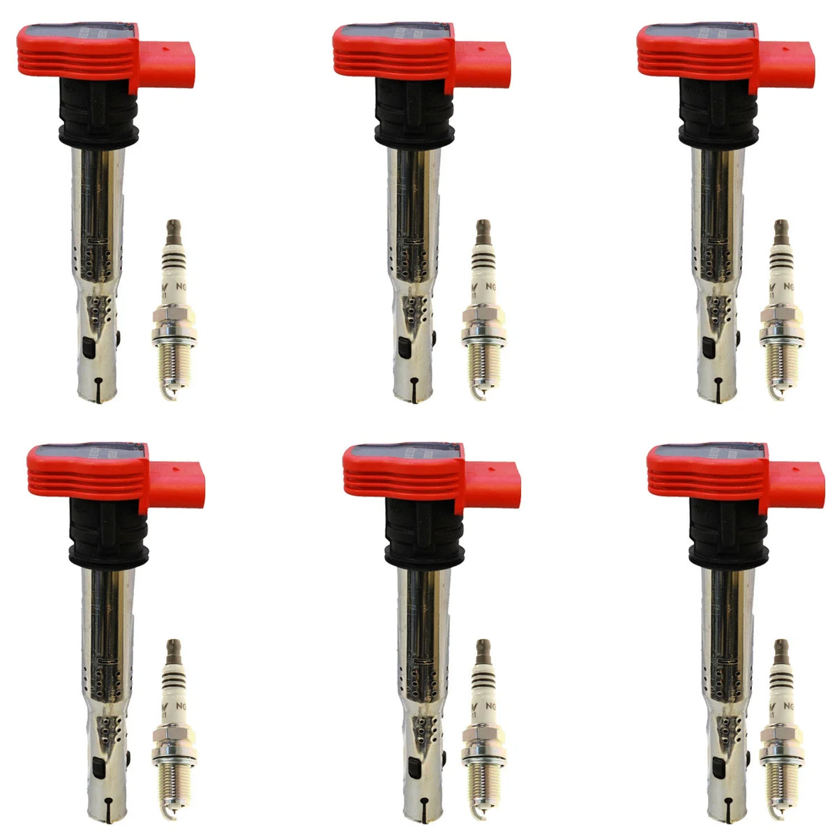 Set of 6 Ignition Coils & NGK Iridium Spark Plugs for Audi A5 A6 Q5 (2005–2012)