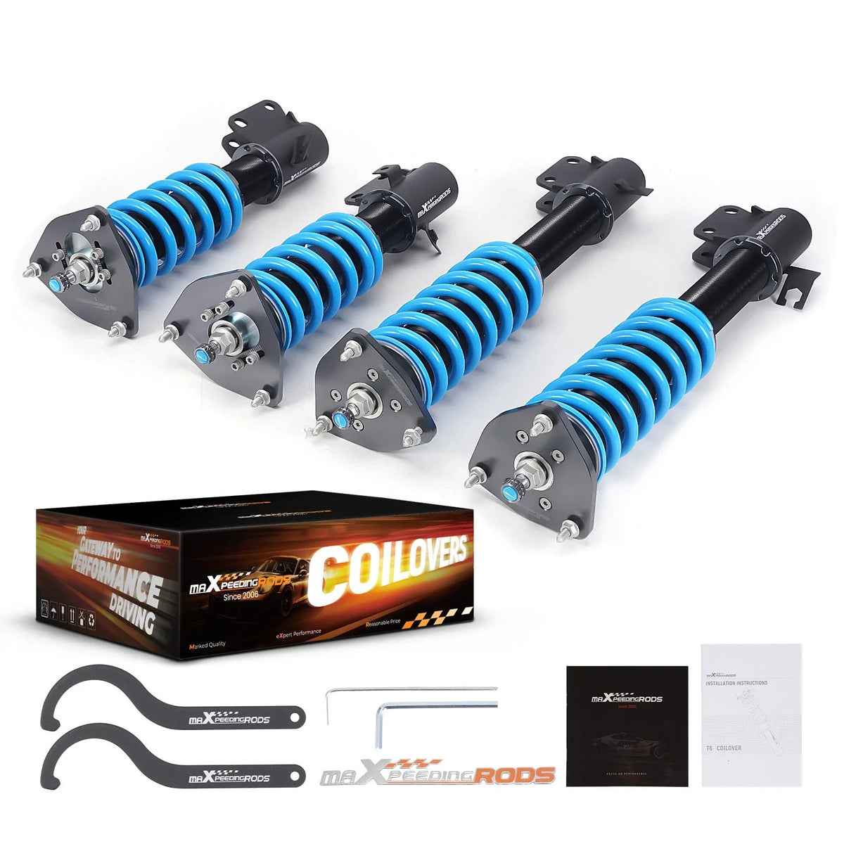 MaXpeedingrods T6 Coilover Suspension 24 Way Damper for Subaru Impreza WRX (2002–2007)
