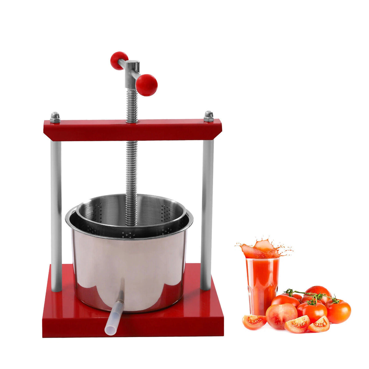 1.6 Gallon Stainless Steel Manual Press for Cheese, Herb, Fruit, Wine
