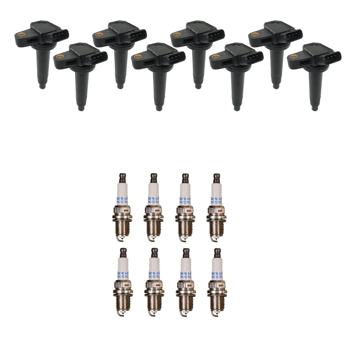 Set of 8 Ignition Coils & Denso Spark Plugs for Lexus LX470, Sequoia (1998–2007)