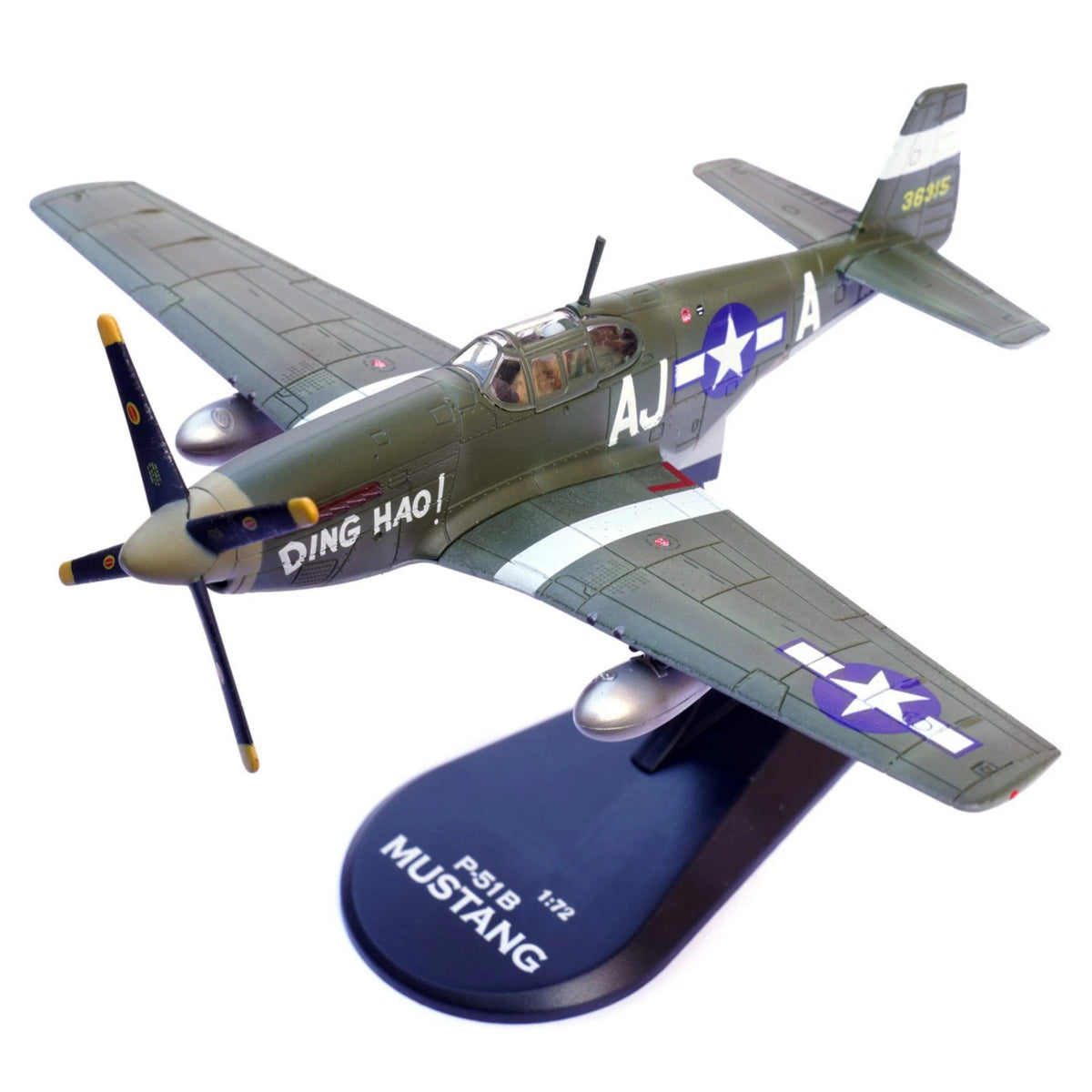 1:72 WWII USAAF P-51B Mustang Fighter Jet Diecast Model