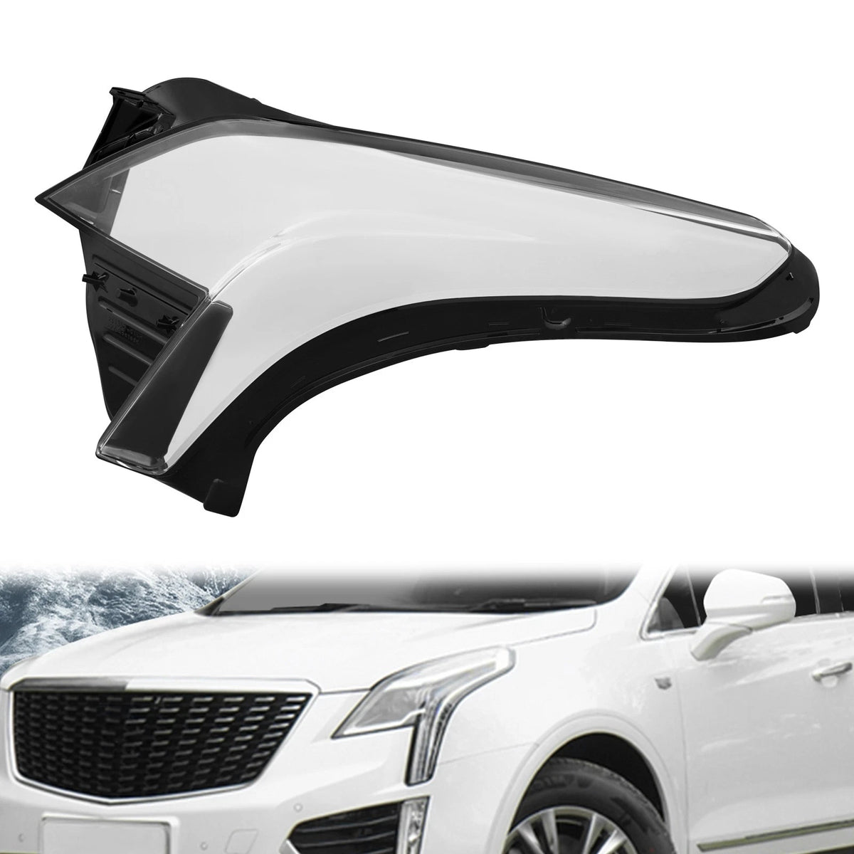Left Headlight Lens Cover for Cadillac XT5 (2016–2020)