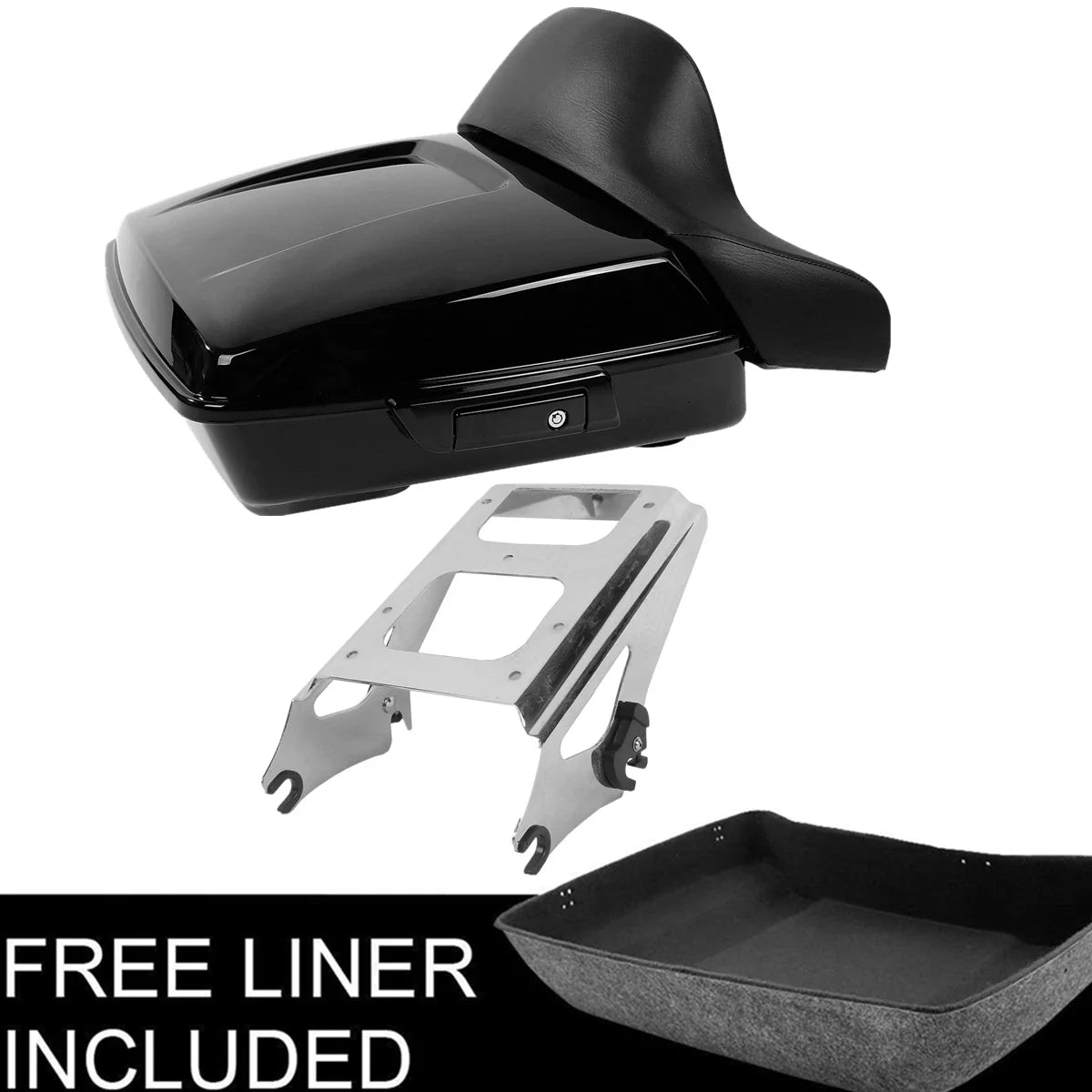 Chopped Trunk Pad Mount Rack for Harley Touring Road Glide King (2009–2013)