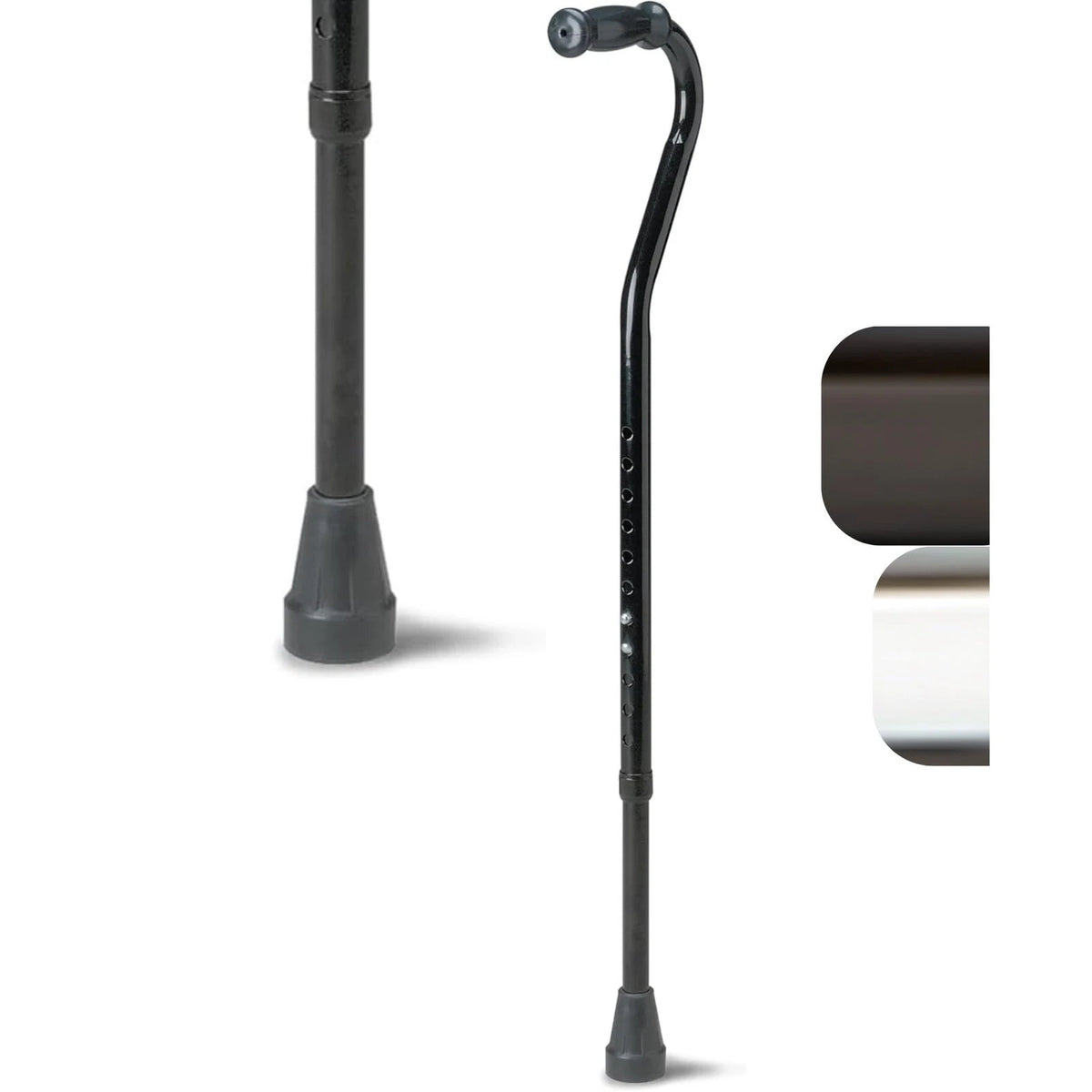 Adjustable Offset Walking Cane for Medline Bariatric (500 Lbs Stability)