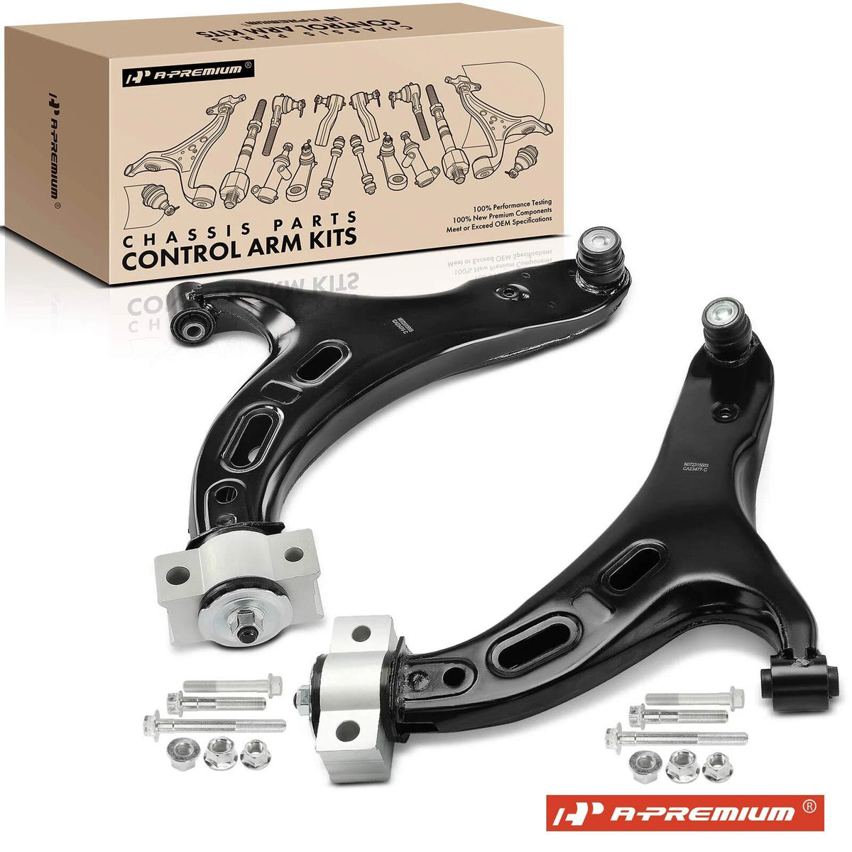2X Front Lower Control Arm with Ball Joint for Subaru Legacy Outback (2010–2019) - CMS801201, 20202AL01A, CMS801202, 20202AL00A