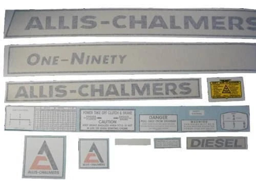 Vinyl Cut Decal Set for Allis Chalmers 190 One-Ninety Diesel