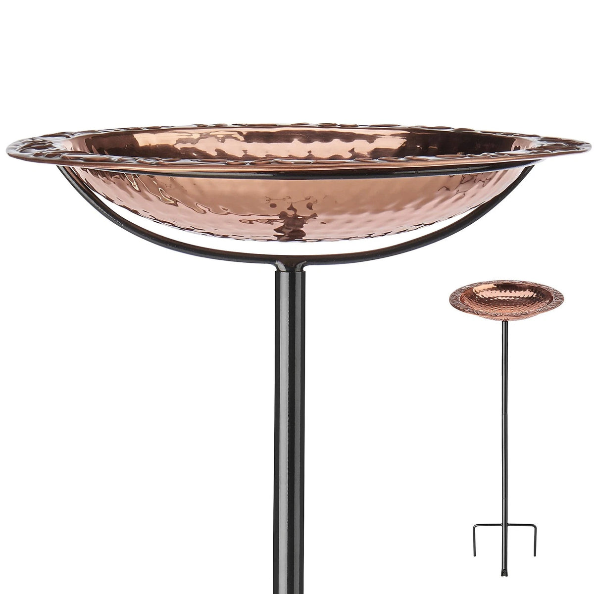 Copper Bird Bath Garden Pole for Outdoor Decor (13.5 Inch)