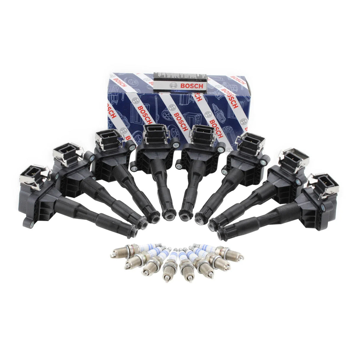 Set of 8 Ignition Coils & 8 Double Platinum Spark Plugs for BMW V8 N62 (2001–2010)