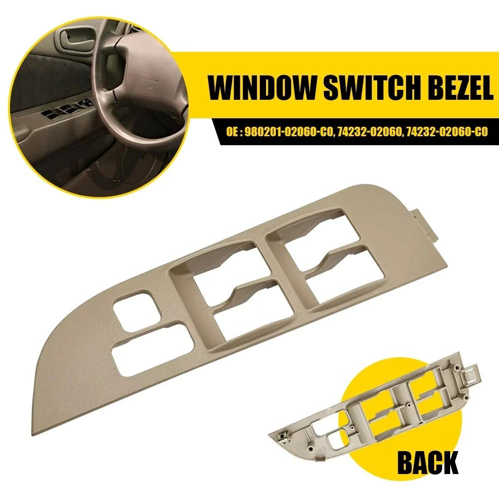 Driver Master Power Window Switch Bezel Trim Beige for Toyota Corolla (1998–2002)