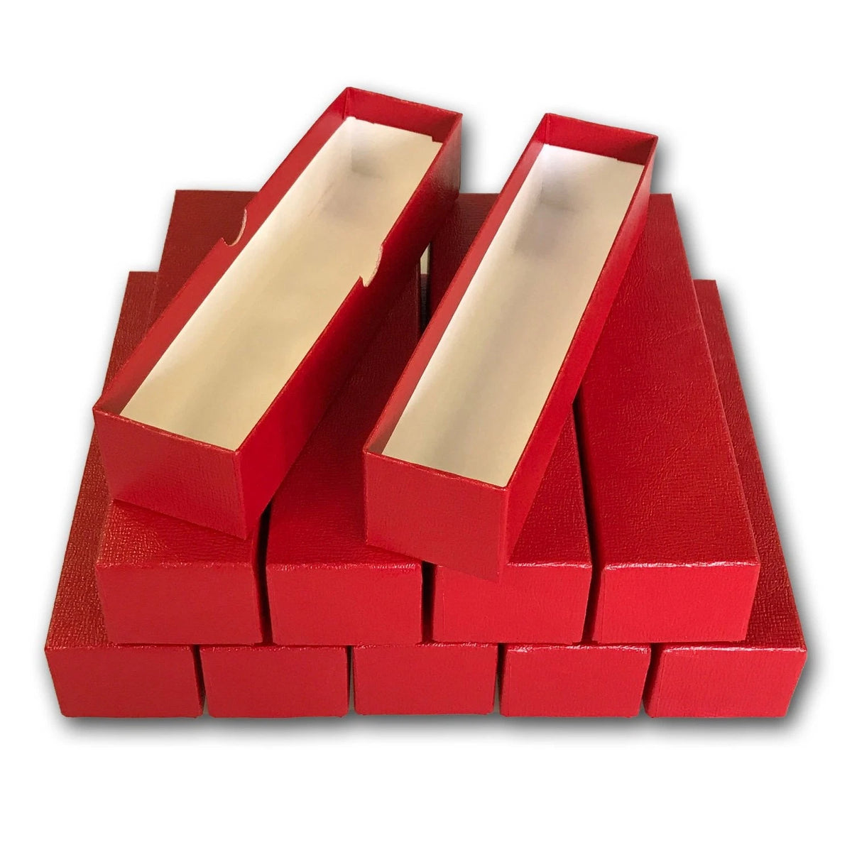 Set of 10 Storage Boxes for Coins & Paper, 2x2, Red