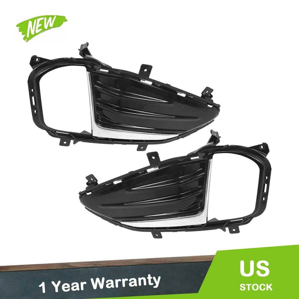 Chrome Fog Light Lamp Covers for Ford Edge (2019–2022) LH+RH Pair