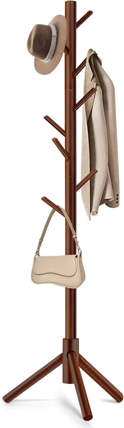 8-Hook Coat Rack Stand Organizer for Home and Office
