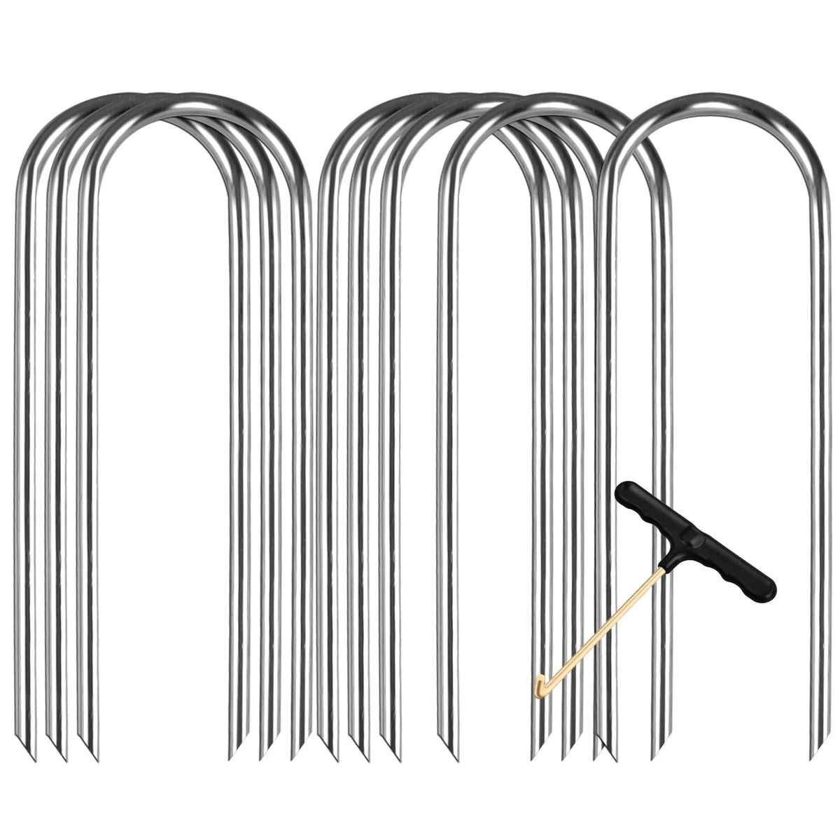 Set of 8 Heavy 10-Inch Ground Stakes for Trampoline