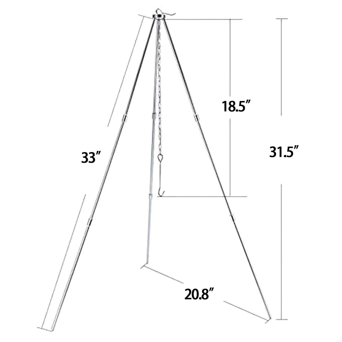 Portable Campfire Cooking Tripod for Outdoor Cooking