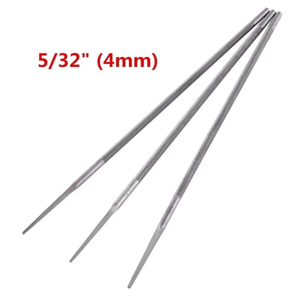 3 Pcs 4mm Round Chainsaw Chain Files for Woodworking