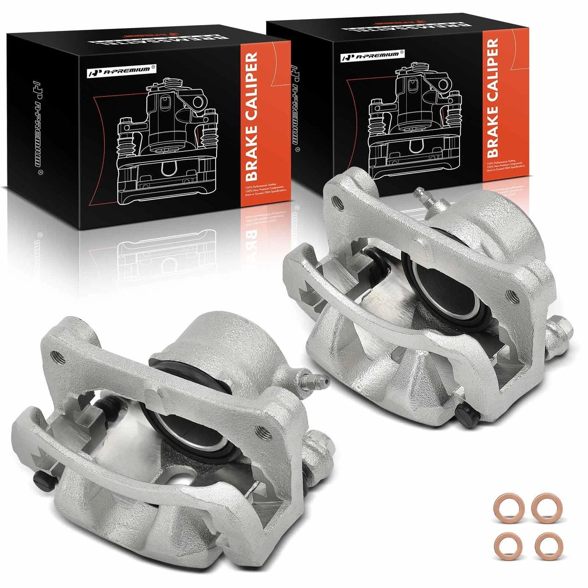 A-Premium Pair Front Brake Calipers with Brackets for Mazda Miata (1990–1993) - NA1033990C, NA013371X, N00133990
