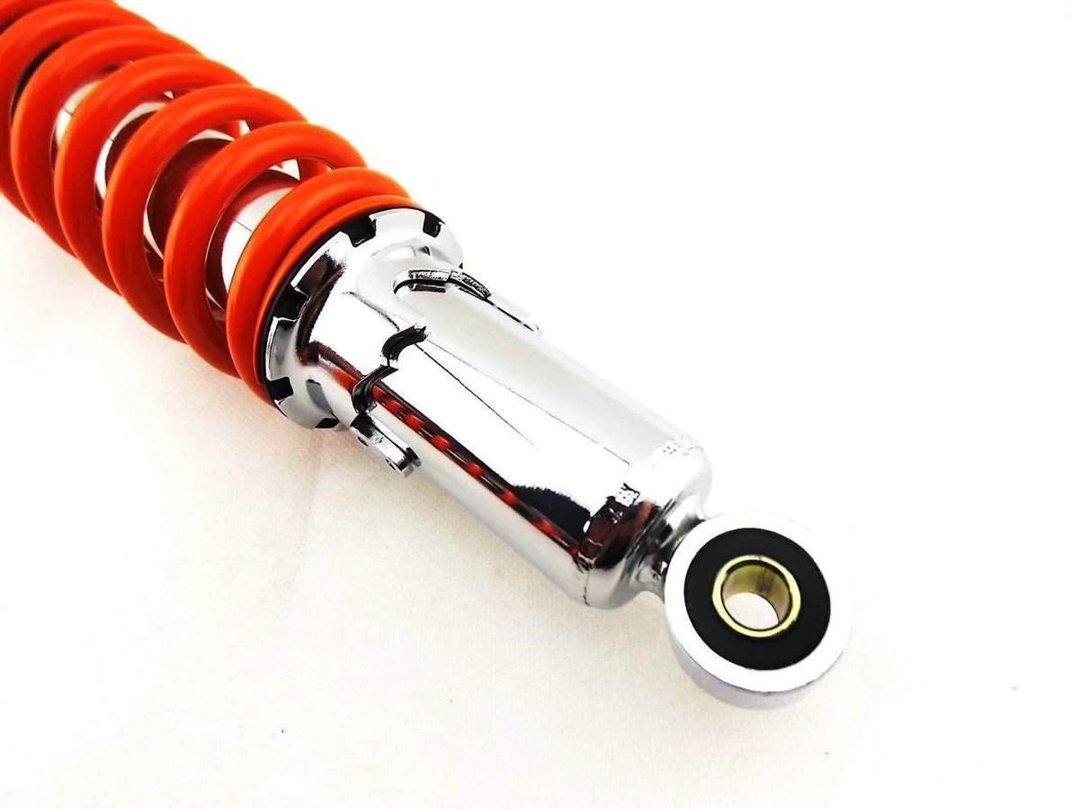 365mm JBS Orange/Chrome Shock Absorbers for Kawasaki KV250 AGI (1983-1988)