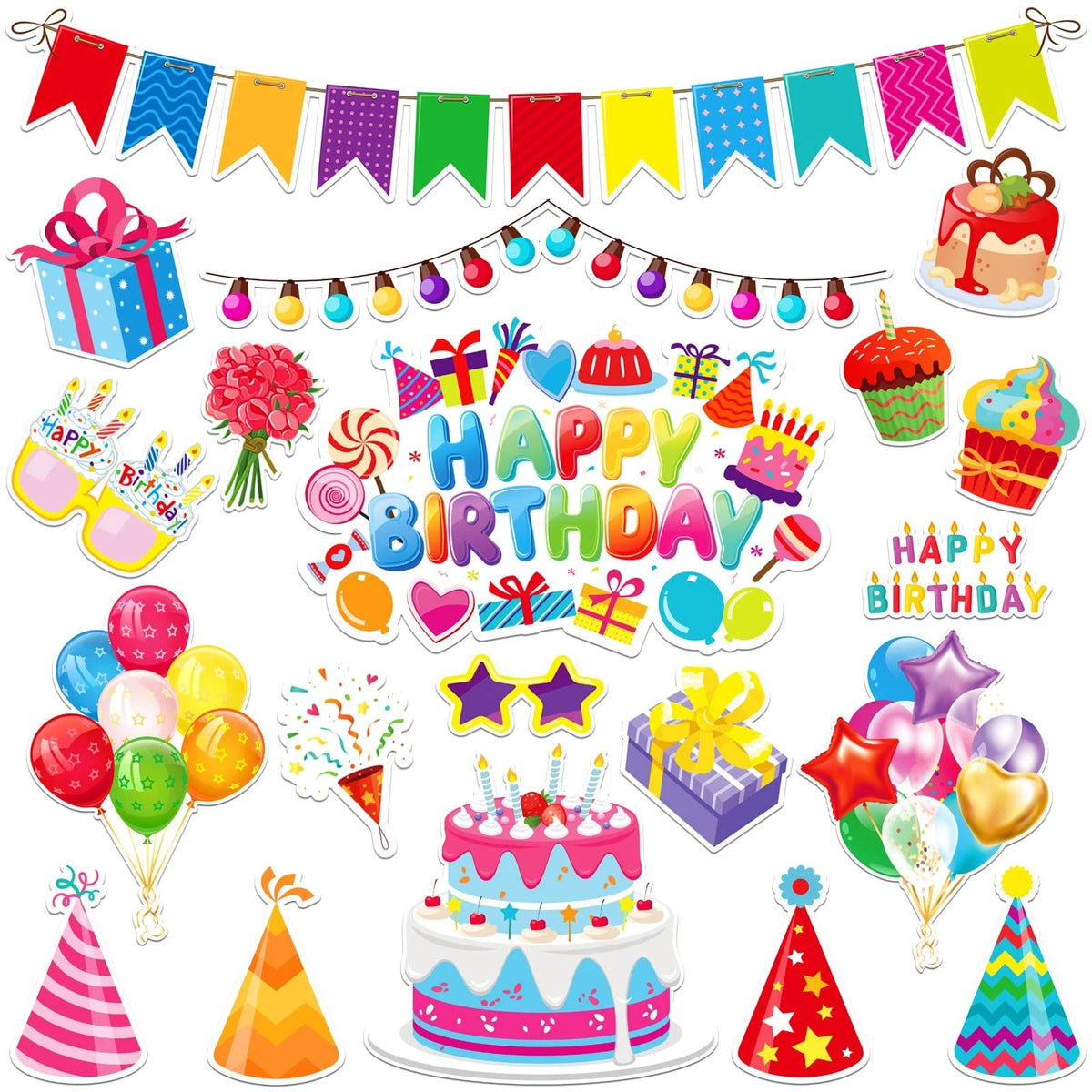 21 Pcs Birthday Refrigerator Magnets for Cruise D