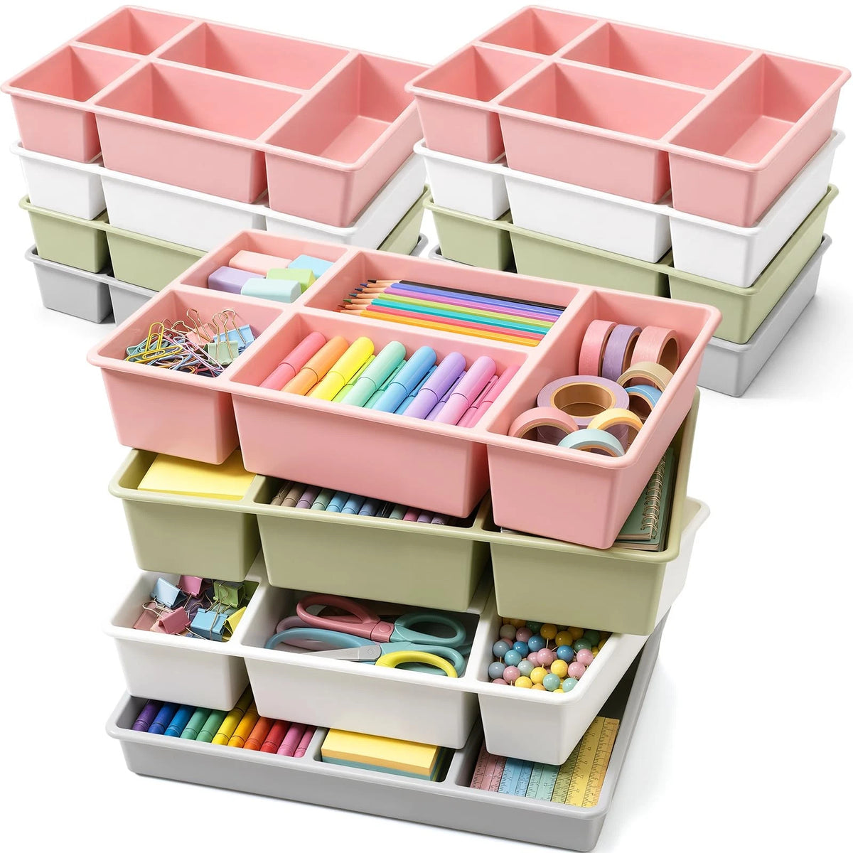 12 Pack Storage Trays for Classroom Organization (No Specific Part Numbers)