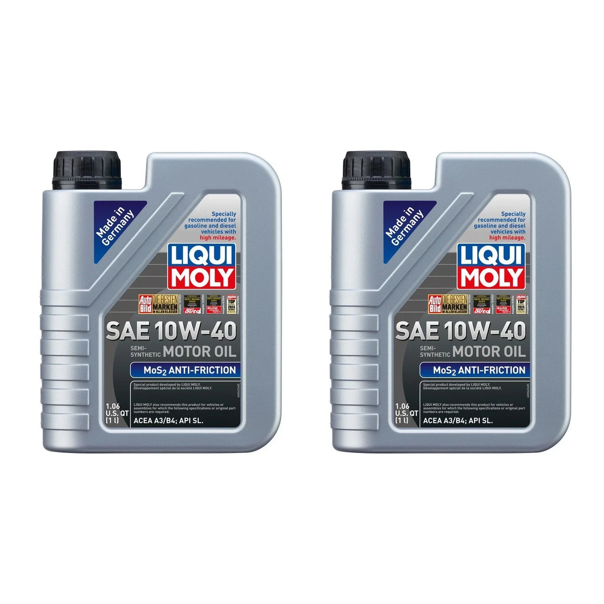 2X 1L Liqui Moly MoS2 10W-40 Engine Motor Oil