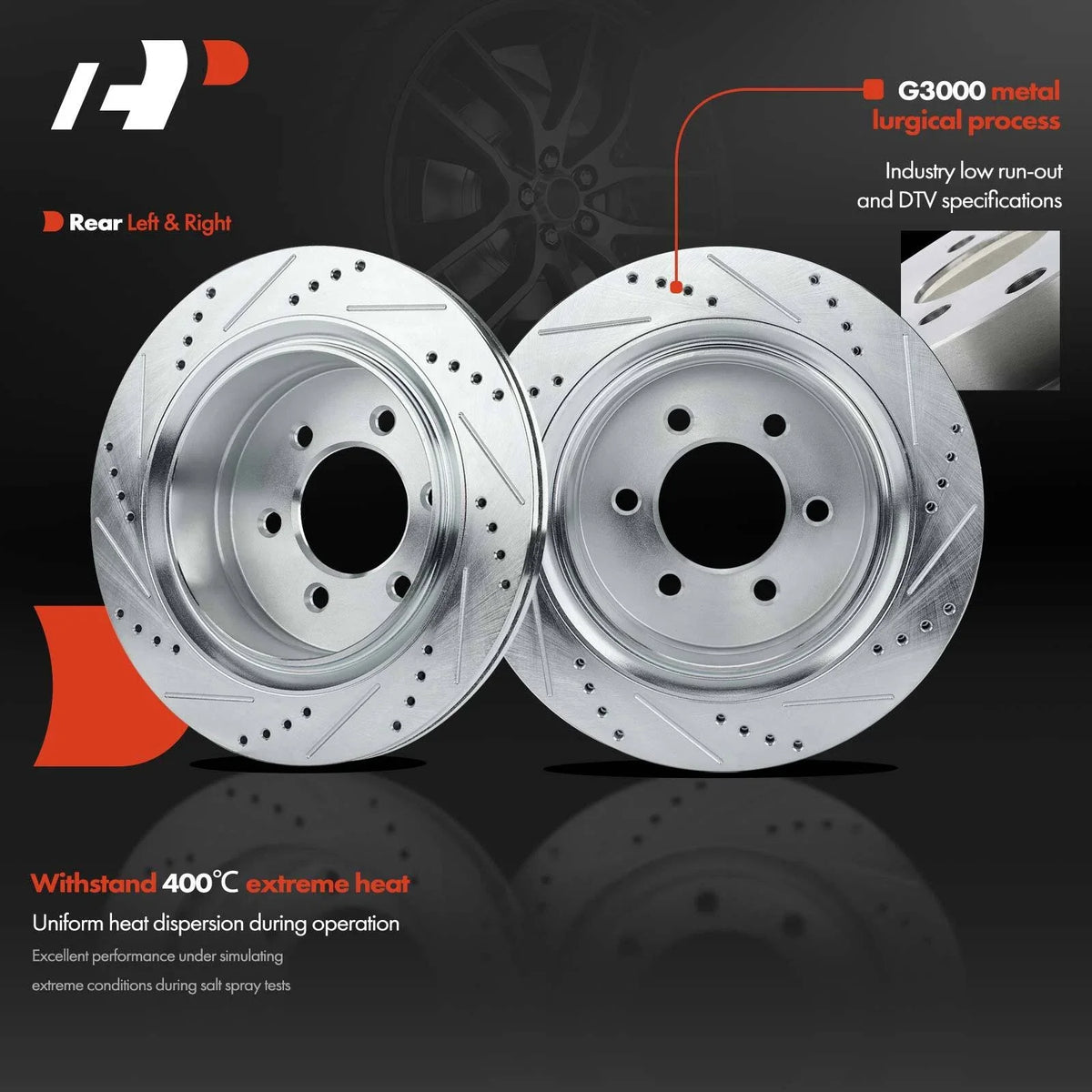 Drilled and Slotted Brake Rotors & Pads for Ford F-150 (2012–2020)
