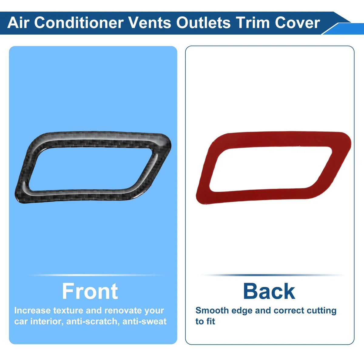 2X Air Condition Outlet Vent Trim Cover Frame for Nissan Rogue (2014–2020) Black