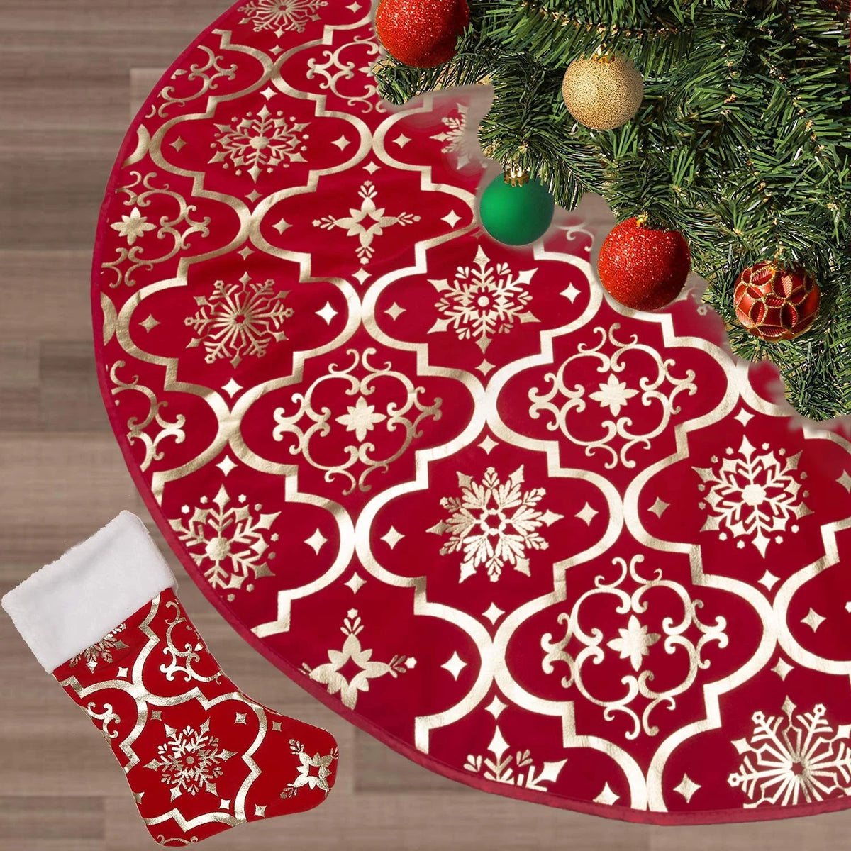 48 Inch Christmas Tree Skirt for Holiday Decor (No Year Range)