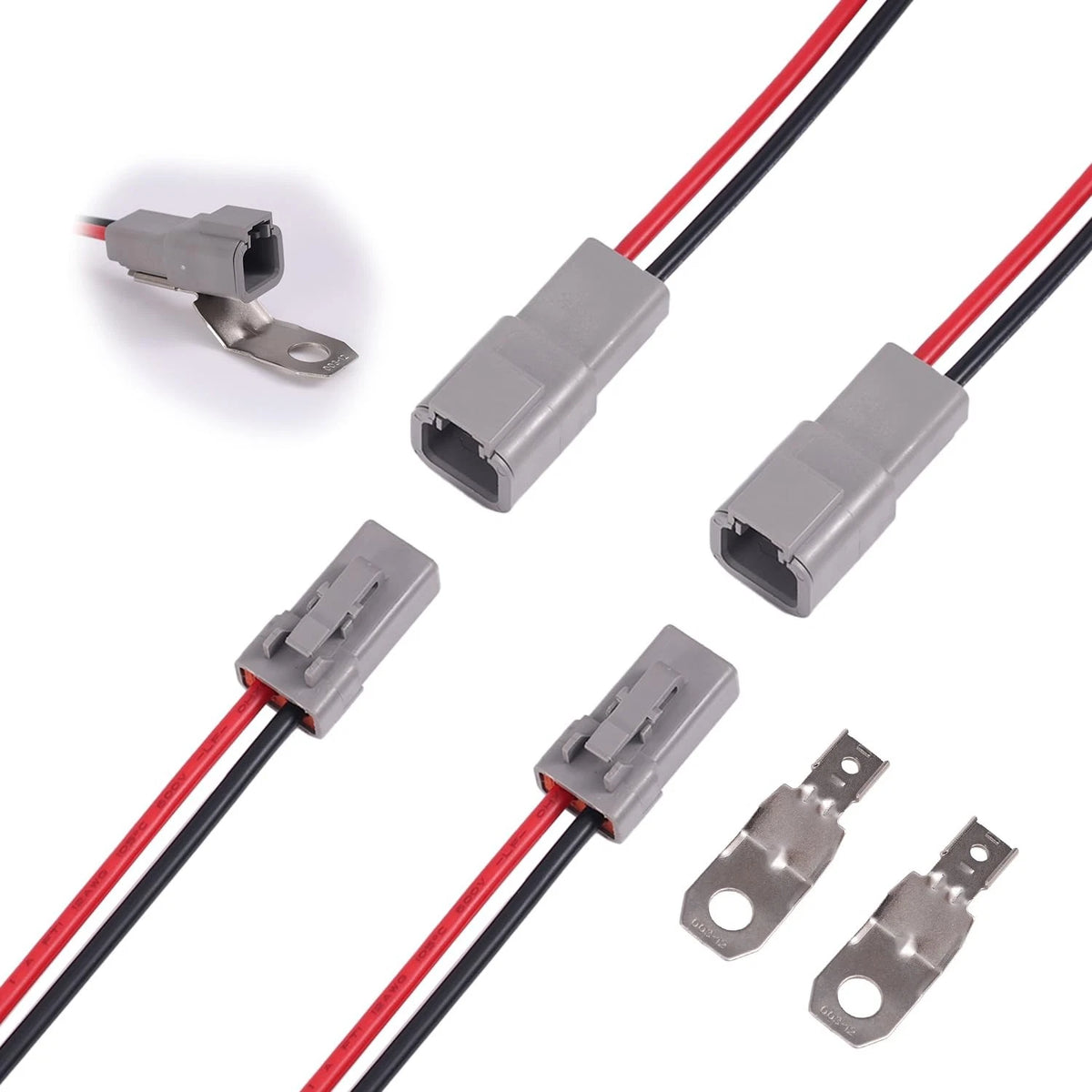 2 Pairs Waterproof Electrical Connectors for Automotive (Universal)