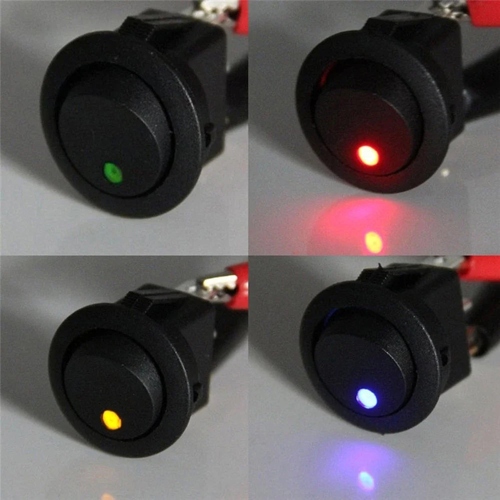 SPST Rocker Switch for Car Flashing (3 Pins, Plastic+Metal)