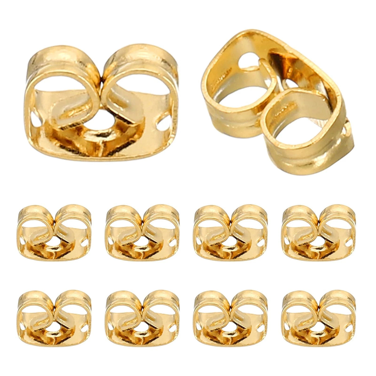 Set of 10 Earring Backs for (14K Gold Locking)