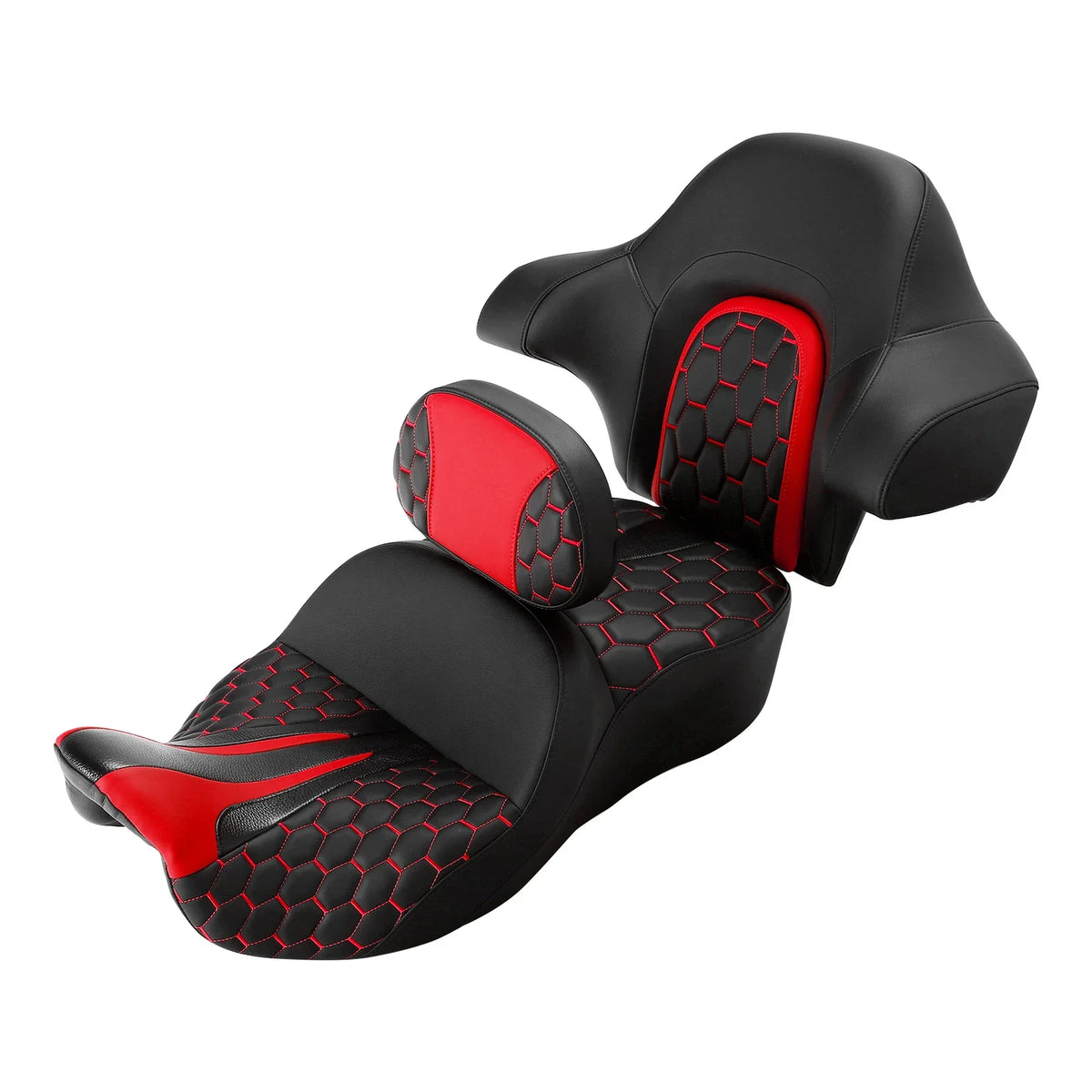 Driver Passenger Seat + Backrest Pad for Harley Touring Road Glide (2014–2023)