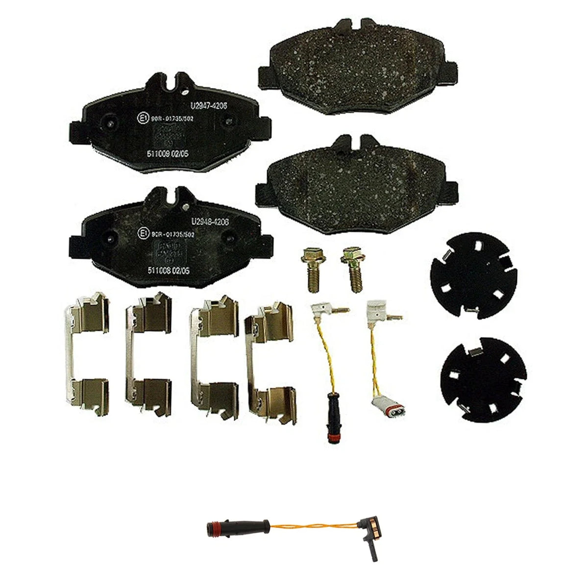 Hella Front Low-Met Disc Brake Pad Set w/Sensor for BMW E320 E350 RWD (2007–2009)