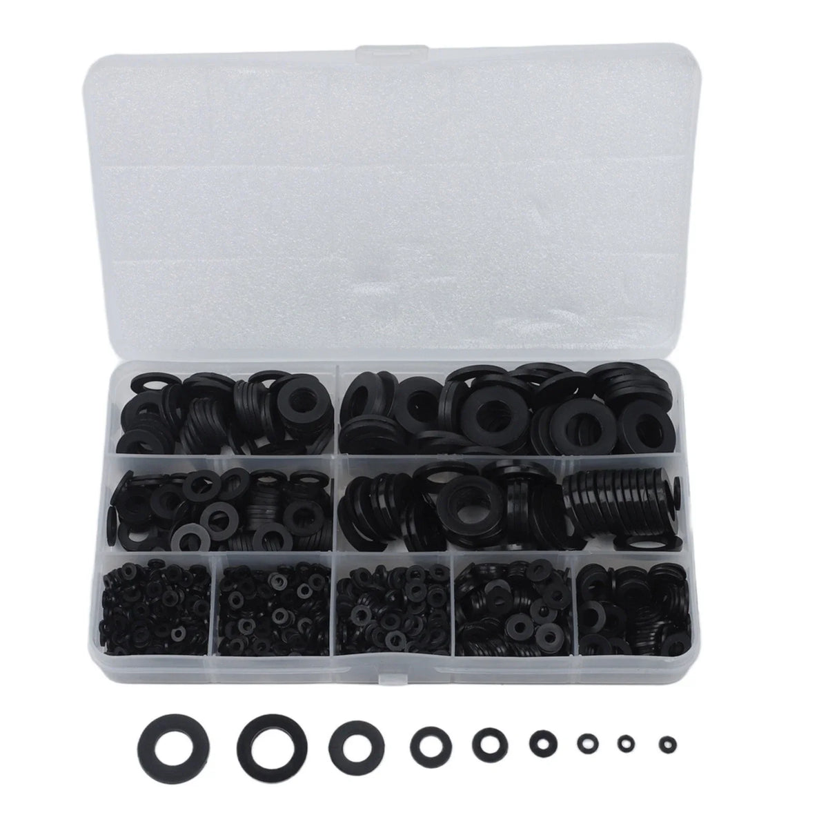 Insulating Flat Washers Set of 1200 Black Nylon for Home Industrial Use