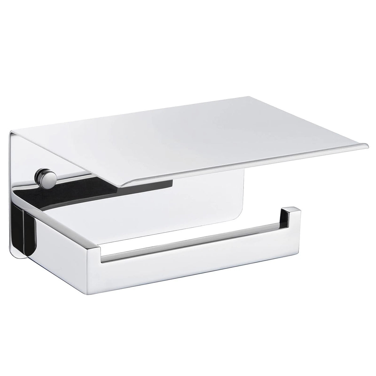 Polished Chrome Toilet Paper Holder with Shelf for Bathroom