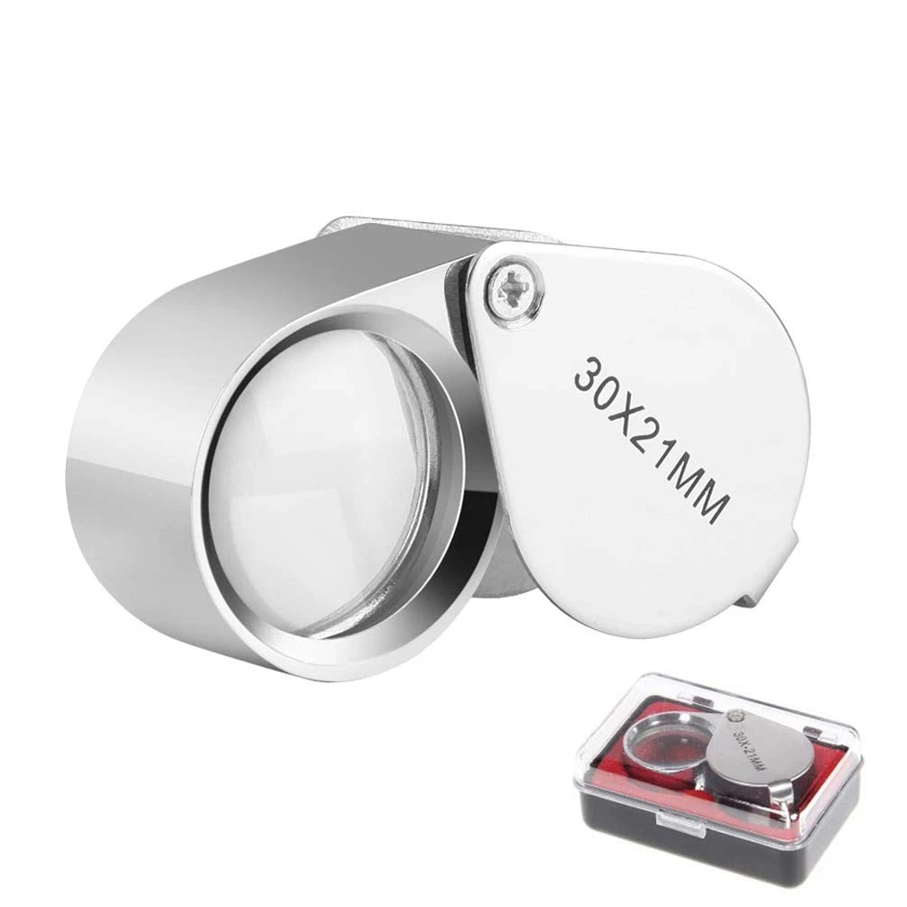 30x Jewelry Loupe for Pocket Use (21mm) - Silver