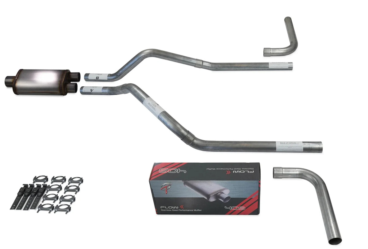 2.5" Dual Exhaust Kit for Chevy Blazer (2000–2004) - Flow II Stainless Muffler