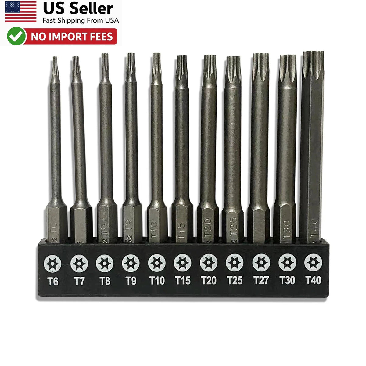 11 Pcs Shark Vacuum Security Bit Set S2 Steel Magnetic T6-T40
