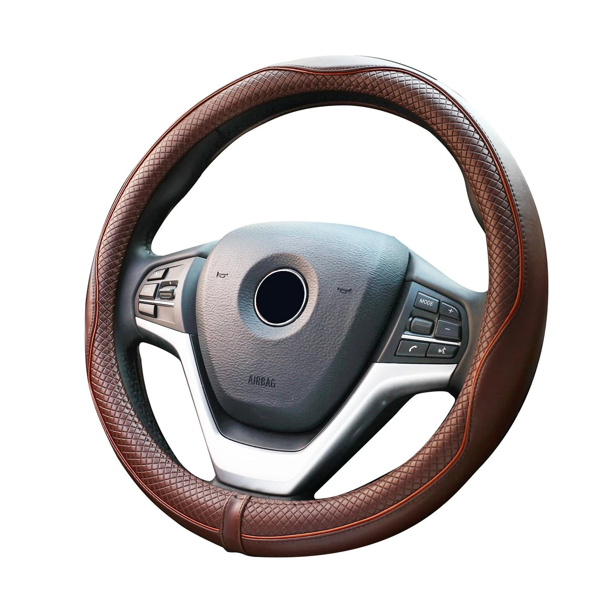 Steering Wheel Cover for Universal Fit (15.75 Inch) - Coffee
