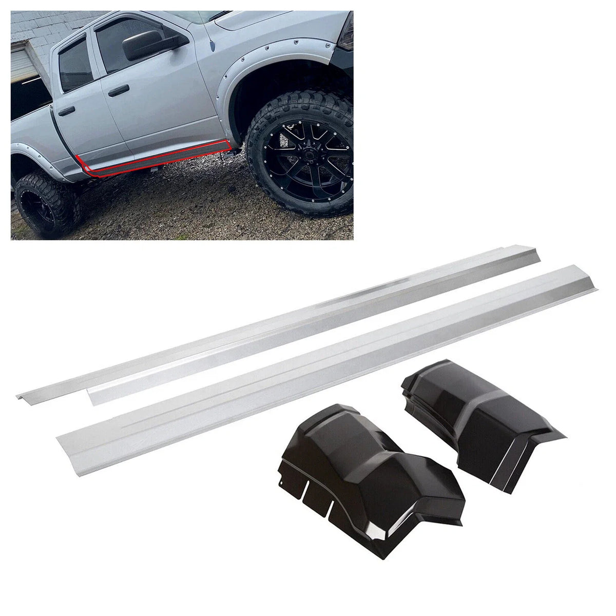 Rocker Panels Cab Corner for Dodge Ram 1500 2500 3500 (2009–2018)