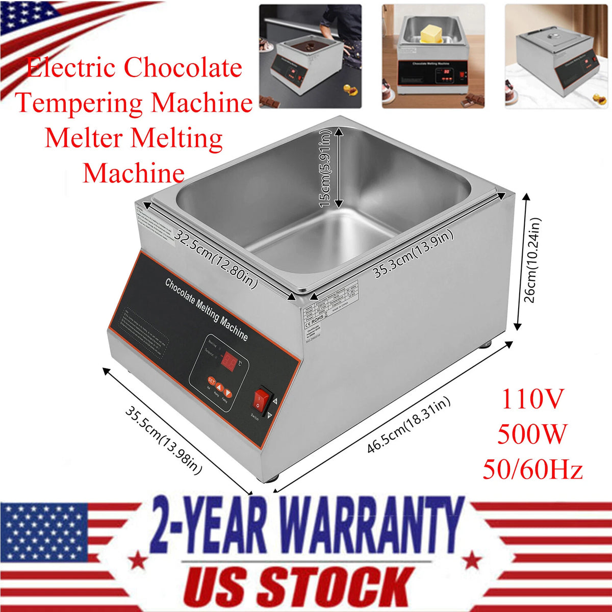 12kg Electric Chocolate Tempering Melter for Melting Pot
