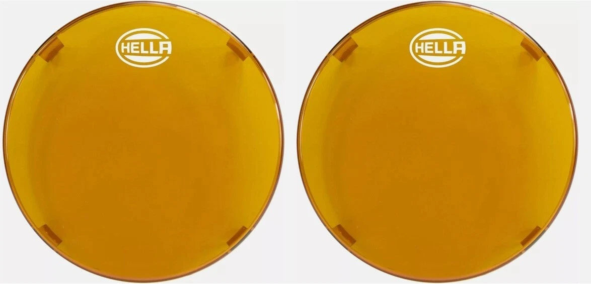 Pair Amber Tinted Stone Protector Covers for Hella 500 Series LED Lights