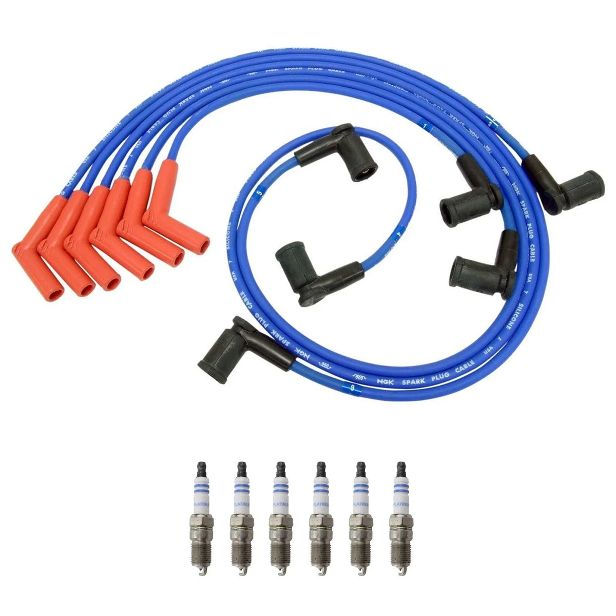 NGK Wire Set & Bosch 6 Platinum Spark Plugs Kit for B3000 Ranger (1994–2000)