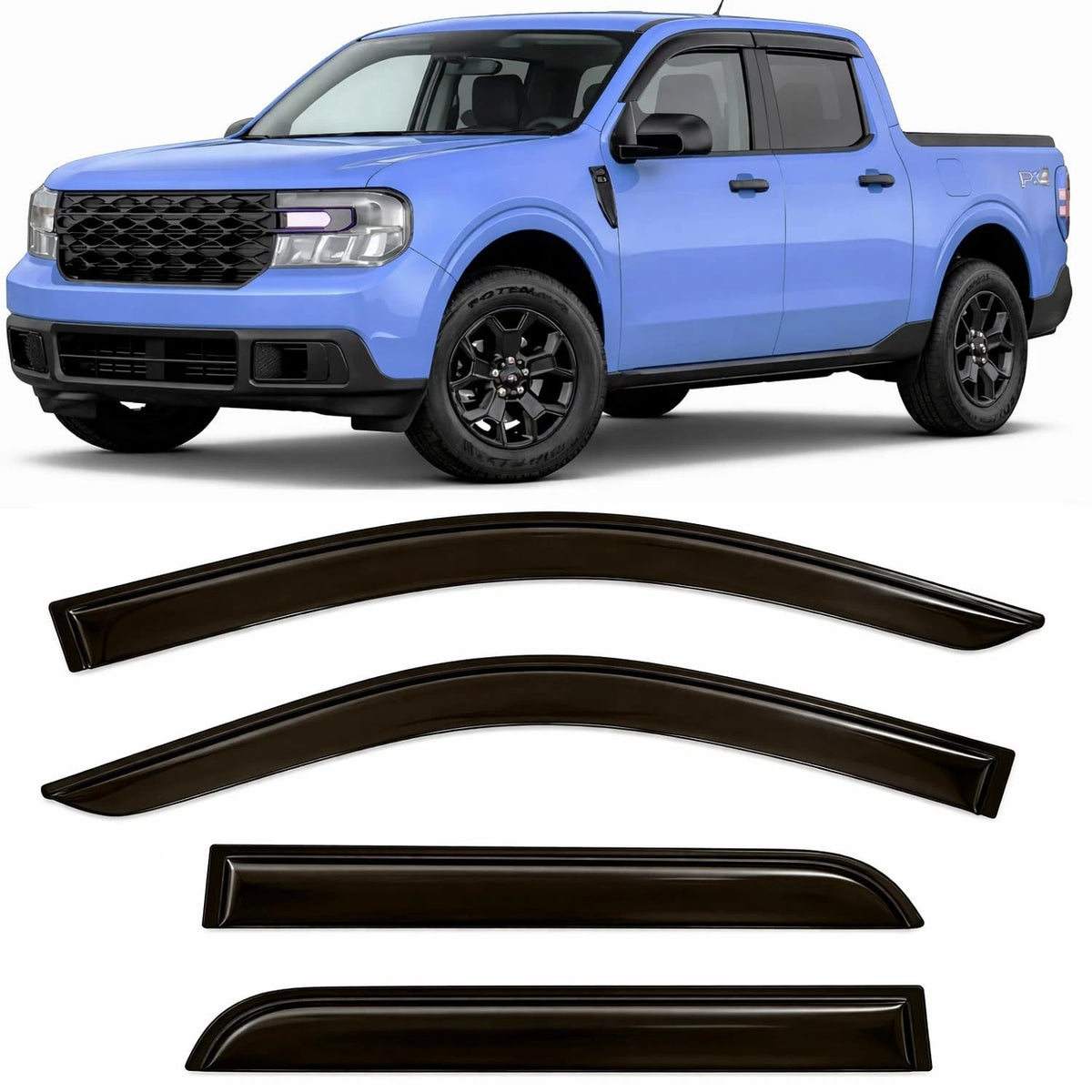 TapeOn Rain Guards for Ford Maverick Side Window Visors (2022–2026)